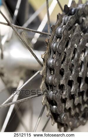 Stock Photography - Close-up of gears of bicycle . Fotosearch
