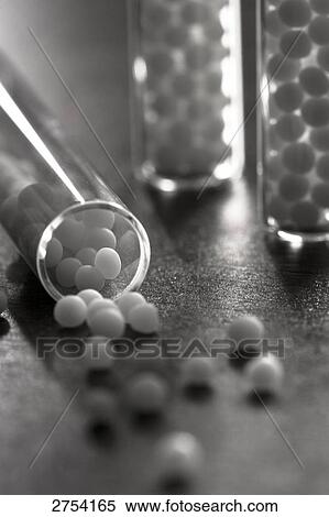Stock Photography - Close-up of homeopathic medicine and test tubes . Fotosearch