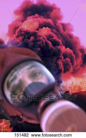Close-up of man wearing gas mask View Large Photo Image Stock Image - Close-up of man wearing gas mask . Fotosearch