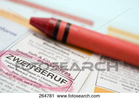 Close-up of newspaper and crayon View Large Photo Image Stock Image - Close-up of newspaper and crayon . Fotosearch