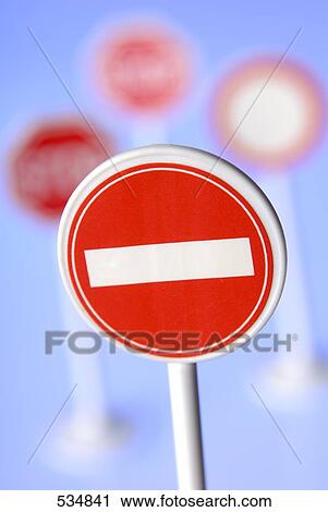 Close-up of no entry sign View Large Photo Image Stock Image - Close-up of no entry sign . Fotosearch