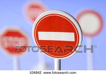 Close-up of no entry sign View Large Photo Image Stock Image - Close-up of no entry sign . Fotosearch