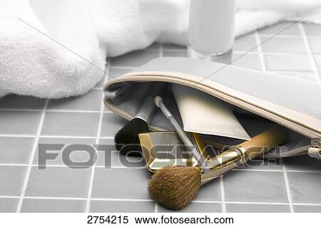 Stock Photography - Close-up of open makeup bag . Fotosearch