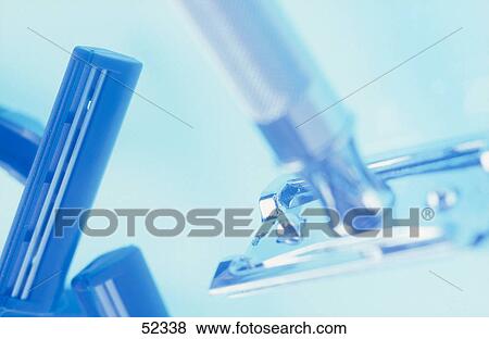 Stock Photo - Close-up of shaving razors . Fotosearch