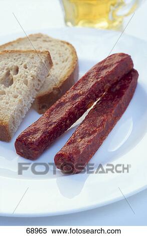 Stock Photography - Close-up of slices of breads on plate . Fotosearch