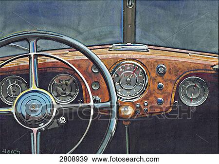 Close-up of steering wheel of vintage car View Large Photo Image Stock Photo - Close-up of steering wheel of vintage car . Fotosearch