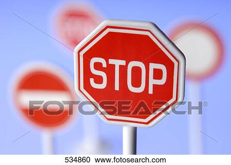 Stock Image - Close-up of stop sign . Fotosearch