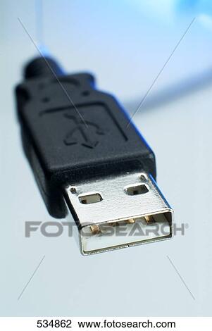 Stock Image - Close-up of USB cable . Fotosearch