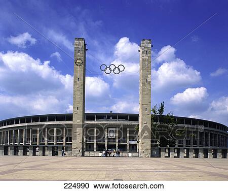 Empty stadium, Olympic Stadium, Berlin, Germany View Large Photo Image Stock Image - Empty stadium, Olympic Stadium, Berlin, Germany . Fotosearch