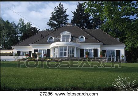 Facade of house, Wiesbaden, Hesse, Germany View Large Photo Image Stock Photograph - Facade of house, Wiesbaden, Hesse, Germany . Fotosearch