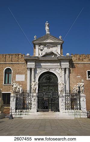 Stock Photography - Facade of museum, Museo Storico Navale, Arsenale, Veneto, Venice, Italy . Fotosearch