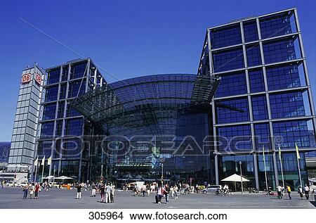 Facade of railway station, New Central Station, Berlin Hauptbahnhof, Berlin, Germany View Large Photo Image Picture - Facade of railway station, New Central Station, Berlin Hauptbahnhof, Berlin, Germany . Fotosearch