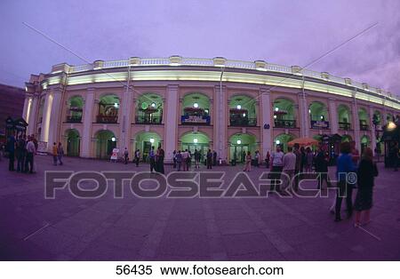 Facade of supermarket illuminated at night, St. Petersburg, Russia, Europe View Large Photo Image Stock Photography - Facade of supermarket illuminated at night, St. Petersburg, Russia, Europe . Fotosearch