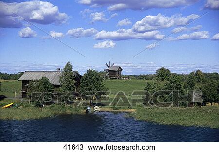 Farmhouse in field, Kizhi, Volga River, Russia View Large Photo Image Stock Image - Farmhouse in field, Kizhi, Volga River, Russia . Fotosearch