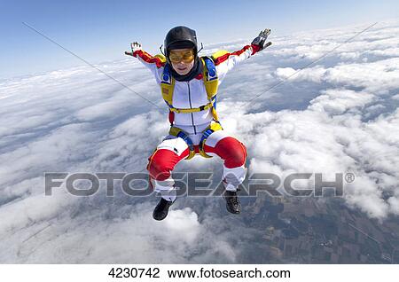 Female parachute jumper, Illertissen, Bavaria, Germany, Europe View Large Photo Image Stock Image - Female parachute jumper, Illertissen, Bavaria, Germany, Europe . Fotosearch