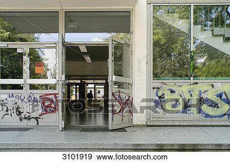 Grafitti on a Berlin school, Germany View Large Photo Image Stock Photo - Grafitti on a Berlin school, Germany . Fotosearch