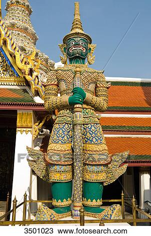 Guard figure at the Grand Palace, Thailand, Bangkok View Large Photo Image Stock Image - Guard figure at the Grand Palace, Thailand, Bangkok . Fotosearch