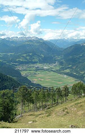 High angle view of a valley, Gail Valley, Austria View Large Photo Image Stock Photo - High angle view of a valley, Gail Valley, Austria . Fotosearch
