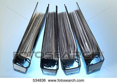 Stock Photograph - High angle view of files . Fotosearch