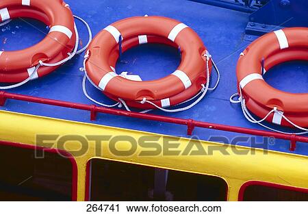 High angle view of lifebelts on ship, Germany, Europe View Large Photo Image Stock Image - High angle view of lifebelts on ship, Germany, Europe . Fotosearch