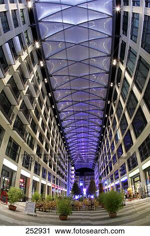 Stock Image - Interiors of hotel's lobby, Radisson SAS Hotel, Berlin, Germany . Fotosearch