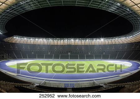 Interiors of soccer stadium, Olympic Stadium, Berlin, Germany View Large Photo Image Stock Image - Interiors of soccer stadium, Olympic Stadium, Berlin, Germany . Fotosearch