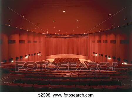Stock Photo - Lit up empty concert hall . Fotosearch