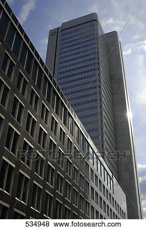 Stock Photo - Low angle view of building against sky, Frankfurt, Germany . Fotosearch