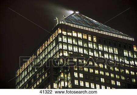 Stock Image - Low angle view of building, Canary Wharf, London, England . Fotosearch