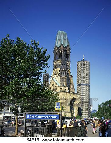 Low angle view of church, Kaiser Wilhelm Memorial Church, Kurfuerstendamm, Breitscheidplatz, Berlin, Germany View Large Photo Image Stock Photo - Low angle view of church, Kaiser Wilhelm Memorial Church, Kurfuerstendamm, Breitscheidplatz, Berlin, Germany . Fotosearch