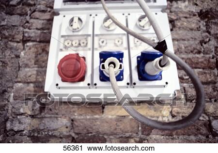 Low angle view of electric plugs and outlets View Large Photo Image Stock Image - Low angle view of electric plugs and outlets . Fotosearch