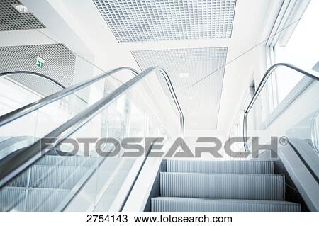 Low angle view of escalator View Large Photo Image Stock Image - Low angle view of escalator . Fotosearch