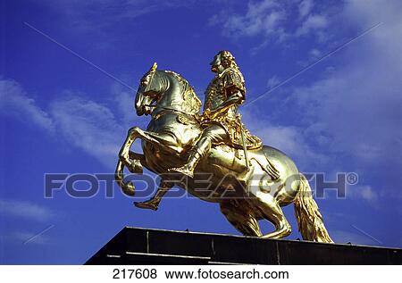 Low angle view of King Augustus II Fredericus, Dresden, Saxony, Germany View Large Photo Image Stock Photo - Low angle view of King Augustus II Fredericus, Dresden, Saxony, Germany . Fotosearch