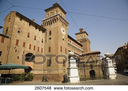 Low angle view of palace, Castello Estense, Ferrara, Emilia-Romagna, Italy View Large Photo Image Stock Photo - Low angle view of palace, Castello Estense, Ferrara, Emilia-Romagna, Italy . Fotosearch