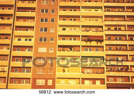 Stock Image - Low angle view of residential building . Fotosearch