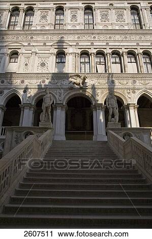 Low angle view of stairs leading to palace, Doges Palace, Veneto, Venice, Italy View Large Photo Image Stock Image - Low angle view of stairs leading to palace, Doges Palace, Veneto, Venice, Italy . Fotosearch