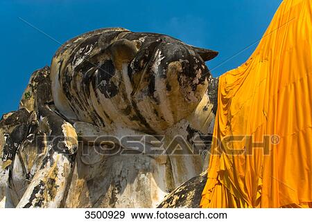 Lying Buddha statue, Wat Lakayasutharan, Ayuthaya, Thailand View Large Photo Image Stock Photo - Lying Buddha statue, Wat Lakayasutharan, Ayuthaya, Thailand . Fotosearch