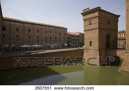 Moat at palace, Castello Estense, Ferrara, Emilia-Romagna, Italy View Large Photo Image Stock Image - Moat at palace, Castello Estense, Ferrara, Emilia-Romagna, Italy . Fotosearch