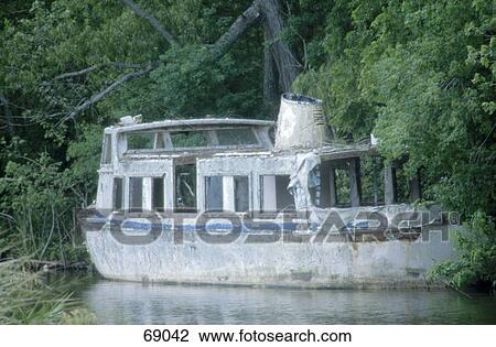 Old boat in swamp, Mississippi, New Orleans, Louisiana, USA View Large Photo Image Stock Image - Old boat in swamp, Mississippi, New Orleans, Louisiana, USA . Fotosearch