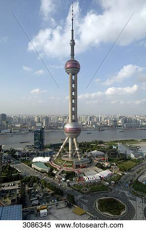 Oriental Pearl Tower, Pudong, Shanghai, China View Large Photo Image Stock Photography - Oriental Pearl Tower, Pudong, Shanghai, China . Fotosearch