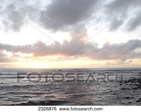 Panoramic view of sunset at sea, Valle Grain Rey, La Gomera, Canary Islands, Spain View Large Photo Image Stock Photograph - Panoramic view of sunset at sea, Valle Grain Rey, La Gomera, Canary Islands, Spain . Fotosearch