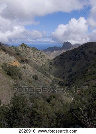 Panoramic view of valley, La Gomera, Canary Islands, Spain View Large Photo Image Stock Photograph - Panoramic view of valley, La Gomera, Canary Islands, Spain . Fotosearch