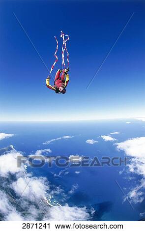Stock Image - parachute jumper, full shot . Fotosearch