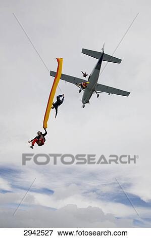parachute jumping, view from below View Large Photo Image Stock Photo - parachute jumping, view from below . Fotosearch