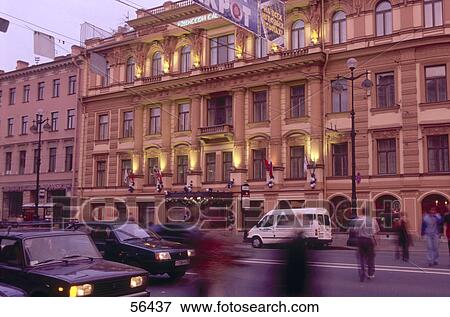 Stock Photo - Pedestrians crossing road, St. Petersburg, Russia, Europe . Fotosearch