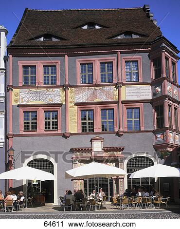 People sitting at sidewalk cafe, Saxony, Germany View Large Photo Image Stock Image - People sitting at sidewalk cafe, Saxony, Germany . Fotosearch
