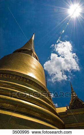 Stock Photography - Phra Sri Rattana Chedi in King's Palace Wat Phra Kaeo, Bangkok, Thailand . Fotosearch