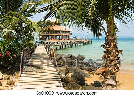 Pier on the island Koh Wai, Thailand View Large Photo Image Stock Photo - Pier on the island Koh Wai, Thailand . Fotosearch