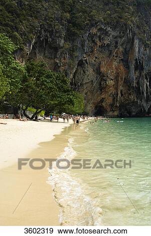 Stock Photo - Rai Leh West Beach, Ao Phra Nang, Thailand . Fotosearch