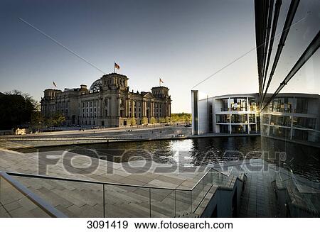 Reichstag Building and Paul Loebe House, Berlin, Germany View Large Photo Image Stock Photo - Reichstag Building and Paul Loebe House, Berlin, Germany . Fotosearch